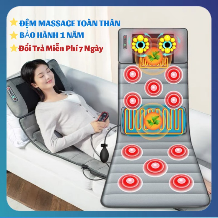 Đệm (Nệm) Massage Toàn Thân Cao Cấp, Mát Xa Tần Số Cao Bảo Hành 12 Tháng