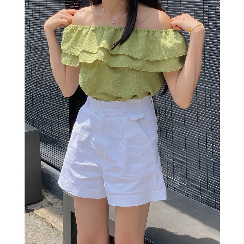 Áo Trễ Vai Bẹt Vai Đen - Vai Co Giãn Style Bánh Bèo Freesize Đen Clothing