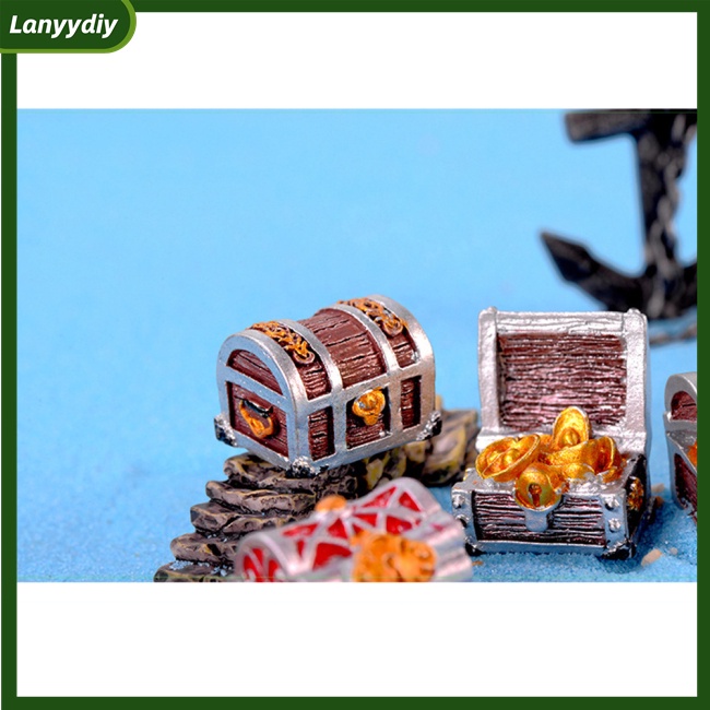 Đồ trang trí Kho Báu Hoạt Hình Mini Bằng Nhựa Resin Không An Toàn Trang Trí Bể Cá