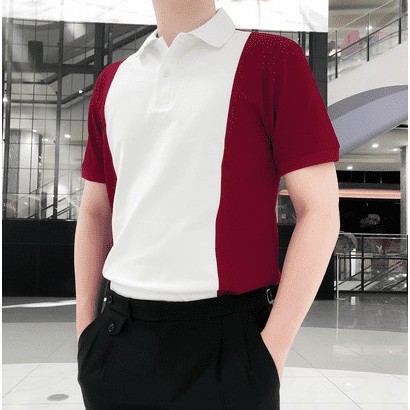 Áo thun Polo nam Trắng tay Màu cổ bẻ eMOTiON, Áo phông vải Cotton phối màu trẻ trung | BigBuy360 - bigbuy360.vn