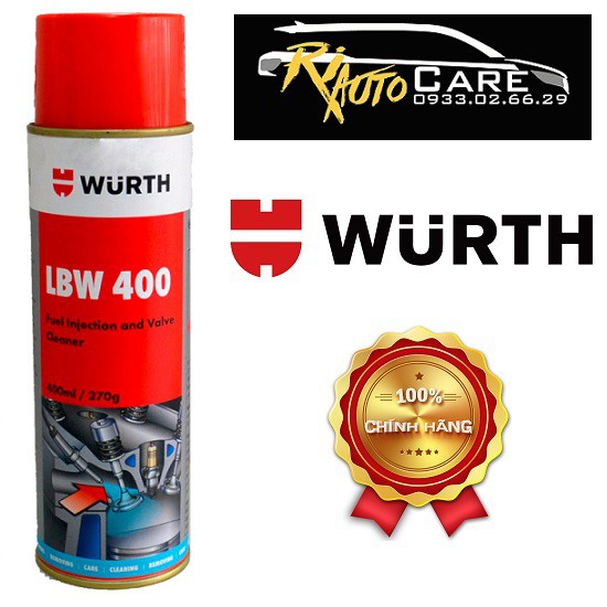 Dung dịch vệ sinh kim phun xăng điện tử Wurth LBW 400 Fuel Injection
