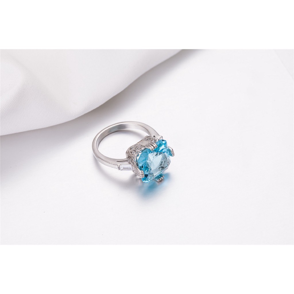 Nhẫn đeo tay đính đá quý giả màu xanh dương thời trang cho nữ