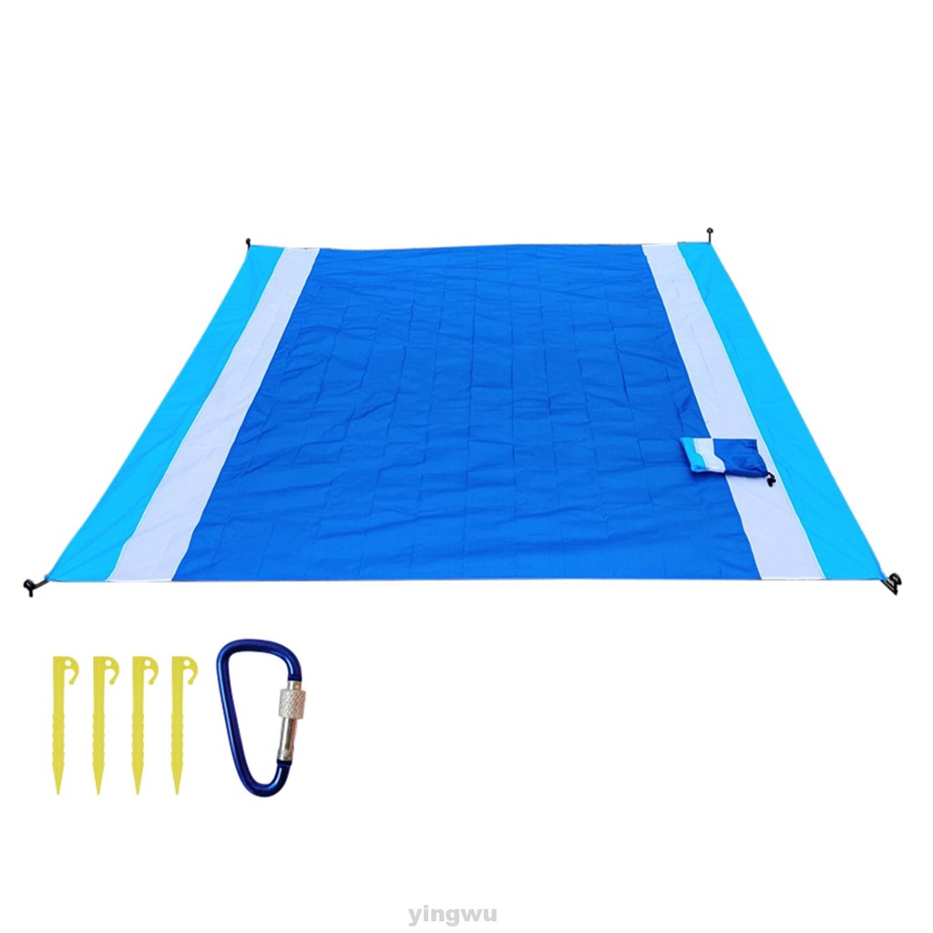 Camping Hiking Lightweight Oxford Cloth Quick Drying With Storage Bag Machine Washable Foldable Portable Beach Blanket