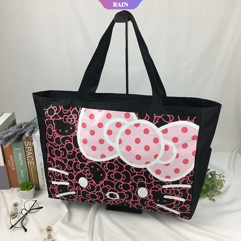 Túi vải Cỡ Lớn Chống Nước In Họa Tiết Hello Kitty Dễ Thương Cho Nữ
