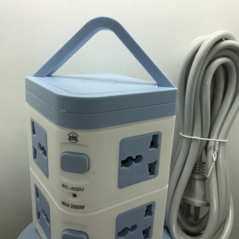 Siêu Tiện Lợi Với Ổ Cắm 2 Tầng Đa Năng 2500W 3 Cổng USB sạc Điện Thoại trức tiếp, 8 Ổ Cắm, công tắc riêng từng tầng