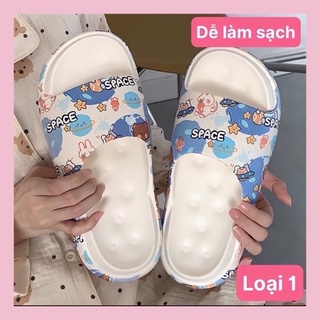 {LOẠI 1}Dép bánh mì,dép quai ngang nam nữ Space & Bear(Ảnh thật 8,9)