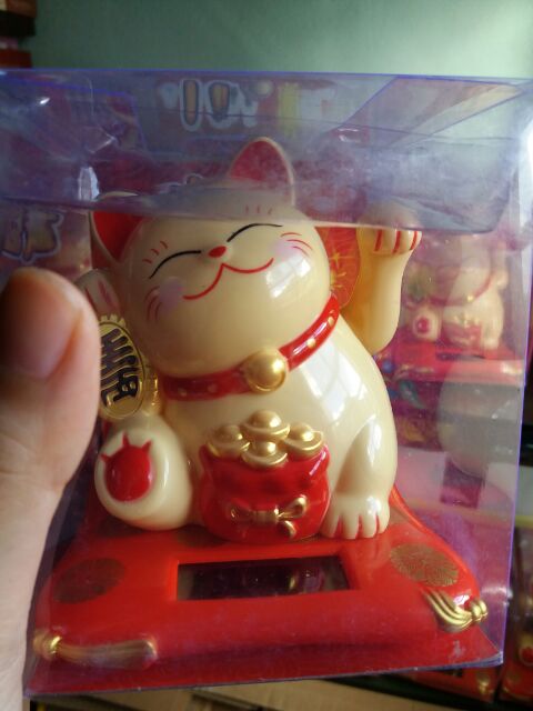 Mèo may mắn thần tài vẫy tay năng lượng mặt trời (Vàng) | BigBuy360 - bigbuy360.vn