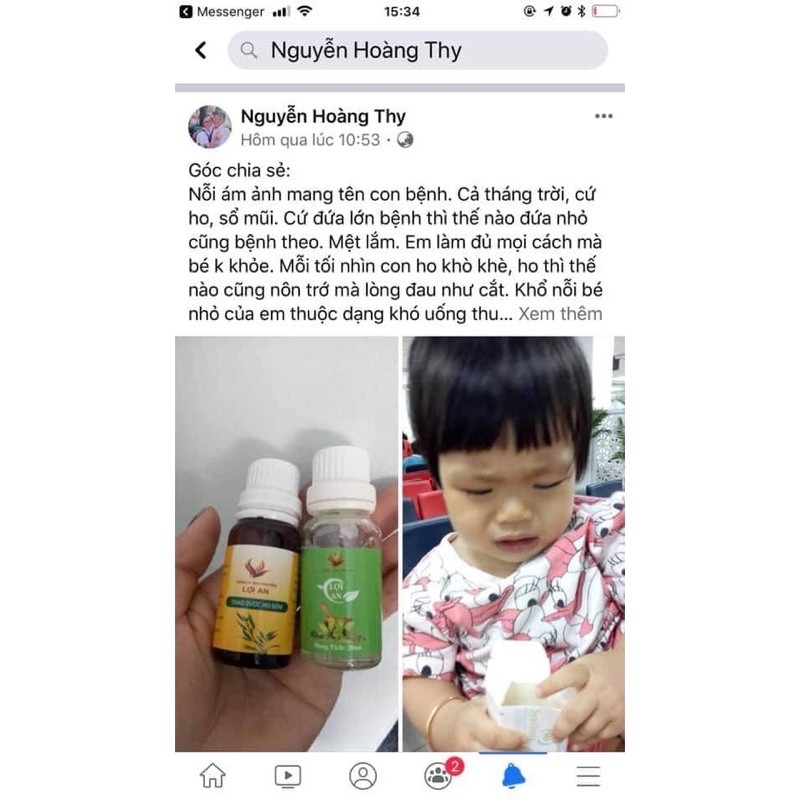[Hết ho đờm] Thảo dược bôi ho Lợi An + tặng ly