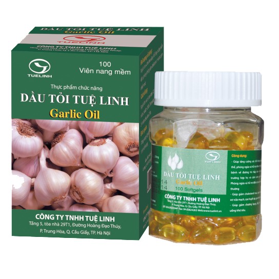 Dầu tỏi Tuệ Linh (Garlic Oil) - Kiểm soát mỡ máu, giảm nguy cơ xơ vữa động mạch vành, tăng cường sức đề kháng cơ thể