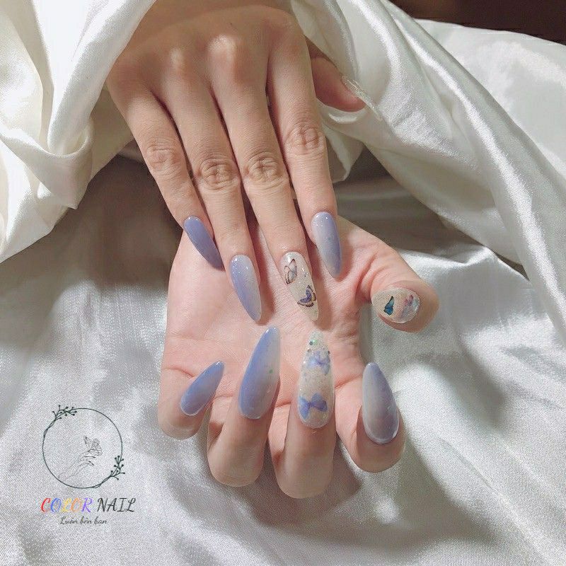 Nail box - Móng up thiết kế : Bướm săc màu
