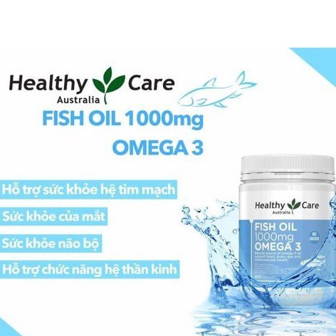 Dầu cá Healthy Care Úc bổ sung Omega 3 giúp sáng mắt, hỗ trợ tim mạch, trí não hộp 400 viên - QT045