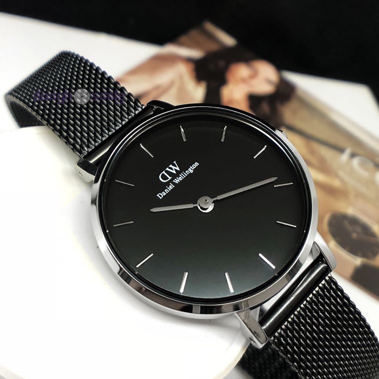 Đồng hồ Nam Nữ D\W Classic Petite Dây Lưới Đen- mặt đen - Đủ Size 28mm 32mm | BigBuy360 - bigbuy360.vn