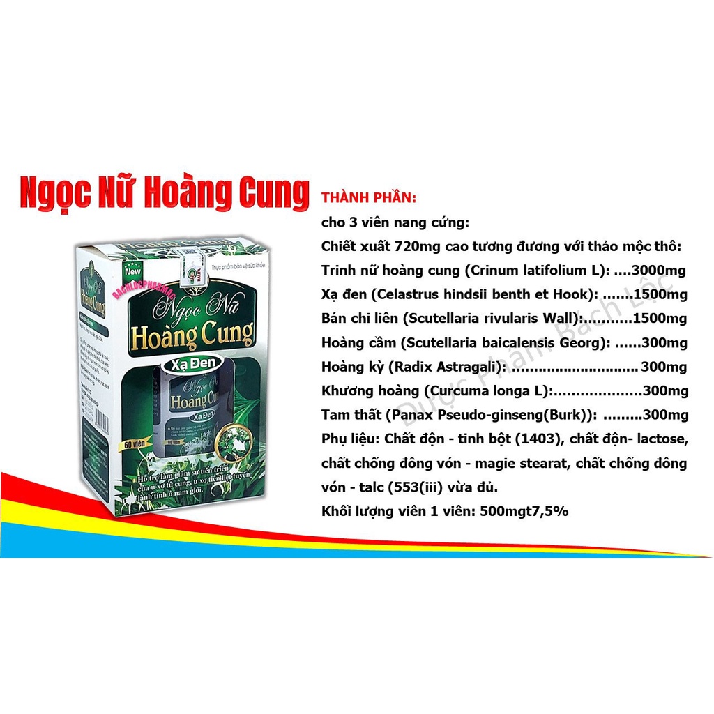 Viên Uống Ngọc Nữ Hoàng Cung Xạ Đen Giúp hạn chế sự phát triển của u xơ lành tính tử cung, u xơ lành tính tuyết vú ở nữ