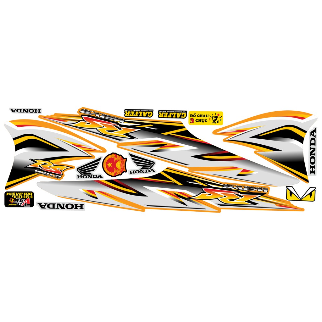Tem rời Wave a 50 - 100 cc Đời 2006-2016 Mẫu RS giả zin 2021 Phiên Bản Các Màu 900464
