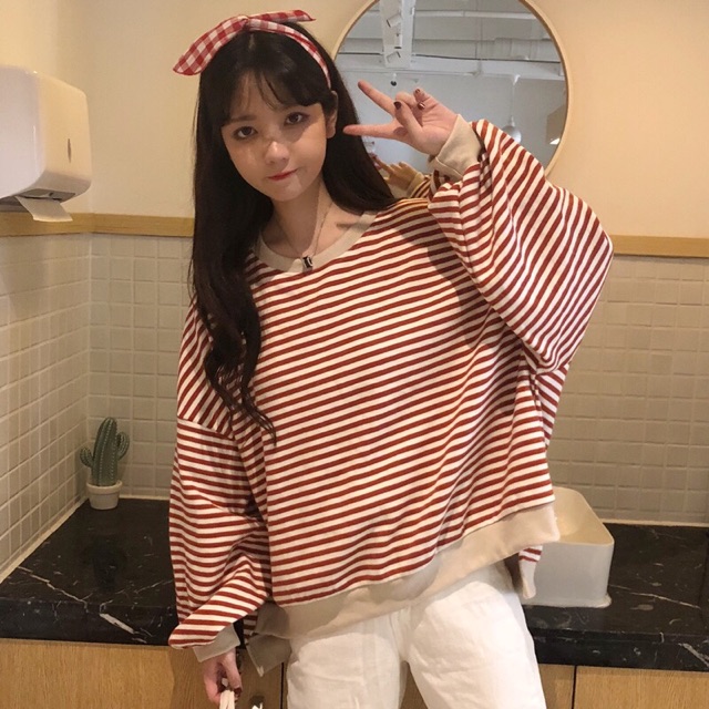 (ORDER) Áo sweater sọc ngang hàn quốc (ảnh thật ở cuối)