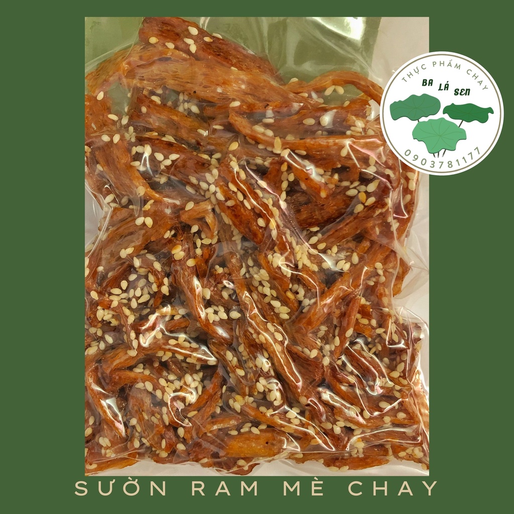 Sườn non chay ram mè Ba Lá Sen chế biến sẵn, bảo quản lâu 100g