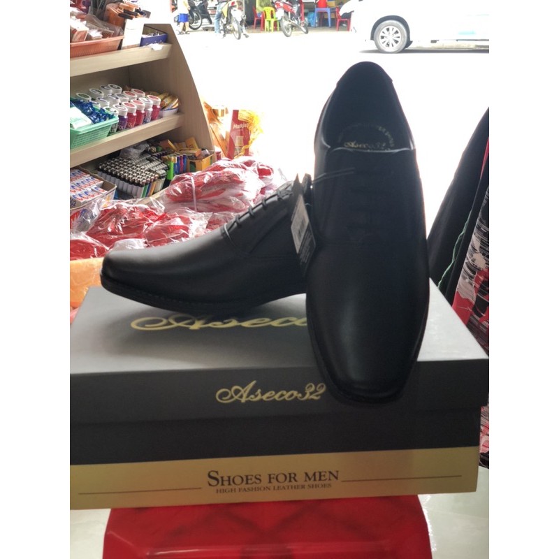 Giày da nam công sở cao cấp không dây đế hơi Aseco 32 729 AIR