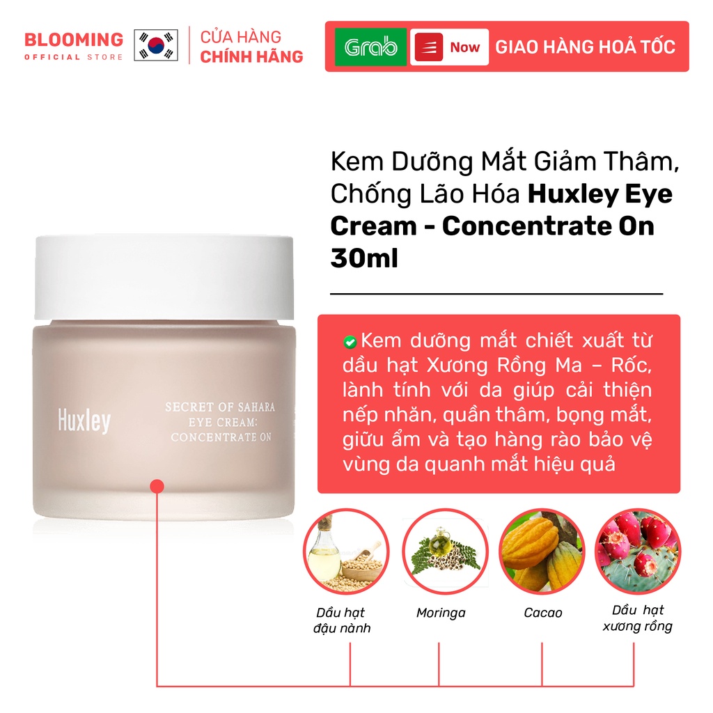 Kem Mắt Chống Lão Hóa Cho Toàn Mặt Huxley Eye Cream - Concentrate On 30ml