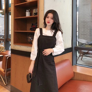 Đầm Yếm Phong Cách Hàn Quốc Trẻ Trung Thanh Lịch Dành Cho Nữ