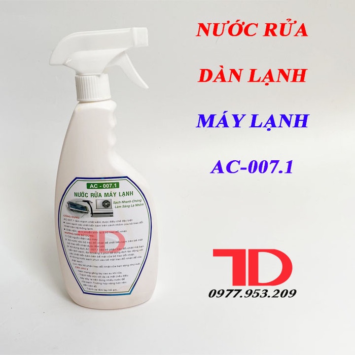 Nước rửa máy lạnh AC - 007.1, nước tẩy vệ sinh điều hòa