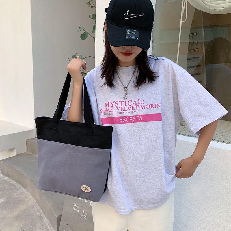 Túi Xách Canvas Cỡ Lớn Phối Khóa Kéo Thời Trang Cho Nữ