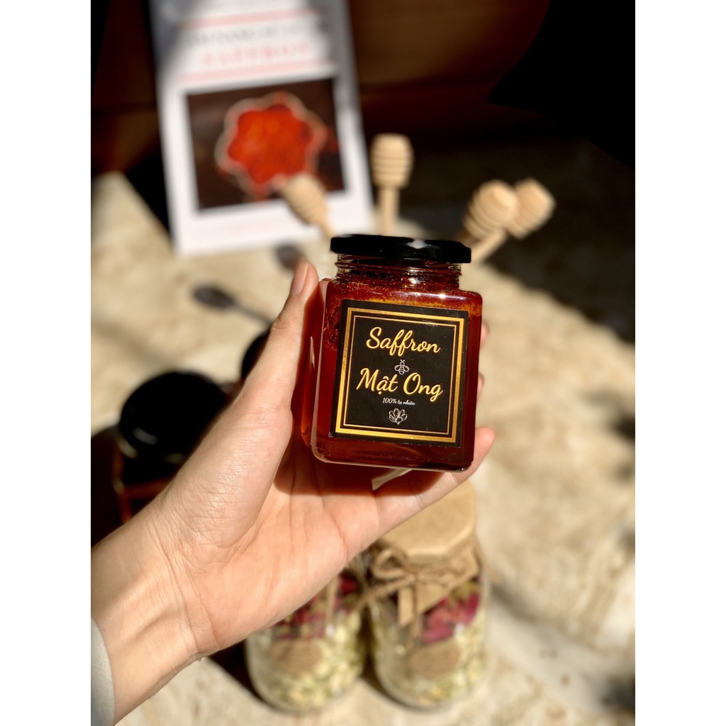 Saffron ngâm mật ong nguyên chất - mẫu dùng thử - hũ 50ml -saffron tây á - nhập khẩu chính hãng độc quyền từ Iran
