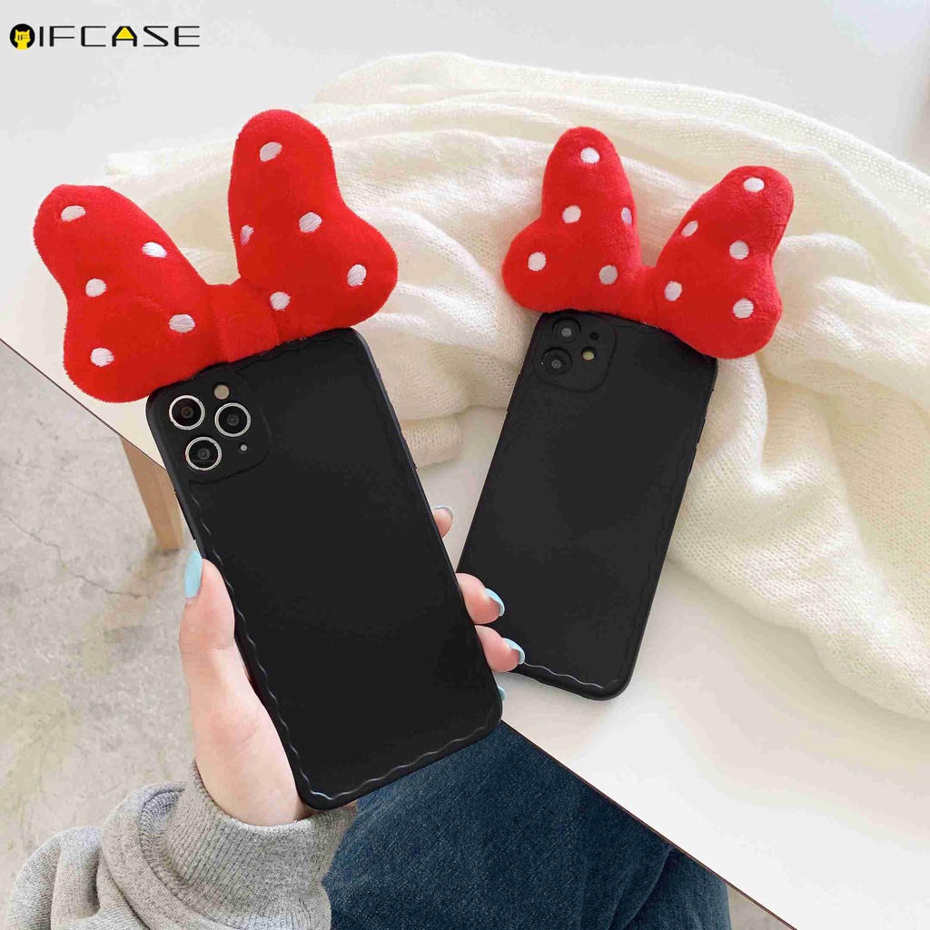 Ốp Điện thoại Gắn Nơ Đáng Yêu Cho Iphone 12 Mini 12 11 Pro Max Xs Max Xr X 7 8 Plus