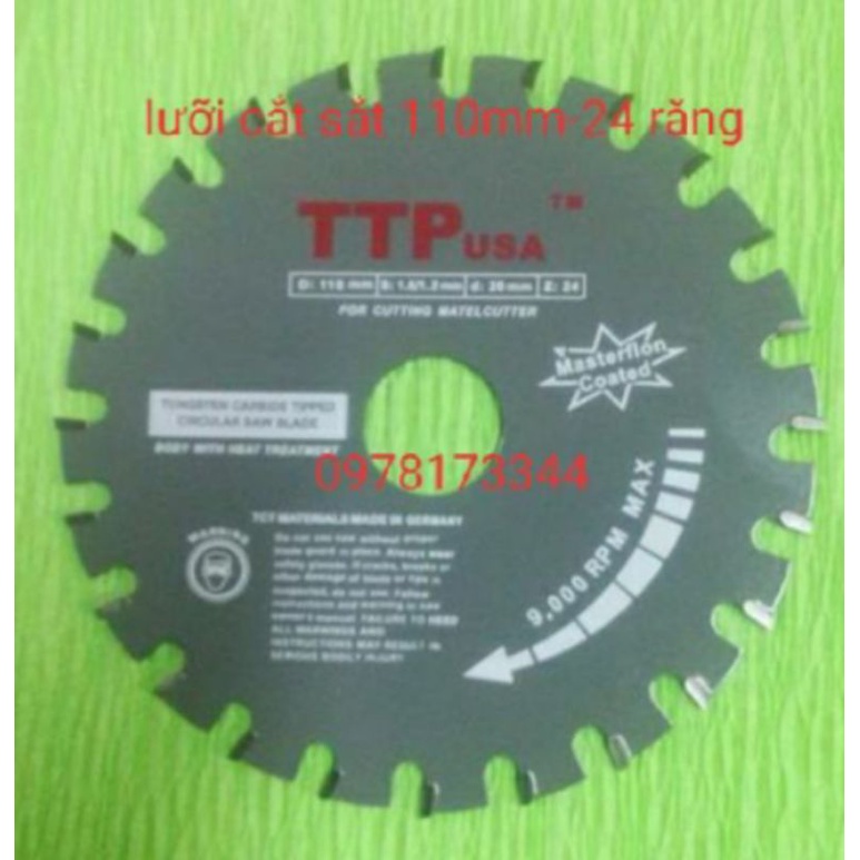 Lưỡi cắt sắt TTP usa 110 mm 24 răng madein germany 110mm 24 răng