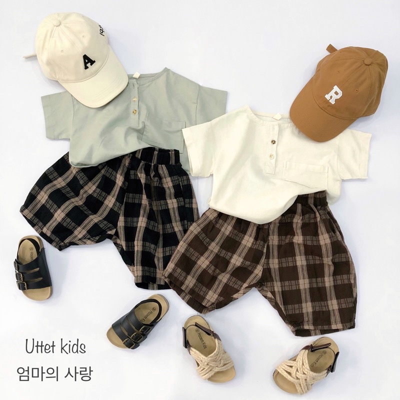 ÁO SƠ MI CỘC TAY PHONG CÁCH HÀN QUỐC 1125 DÀNH CHO BÉ GÁI VÀ BÉ TRAI SIZE 80 ĐẾN 120