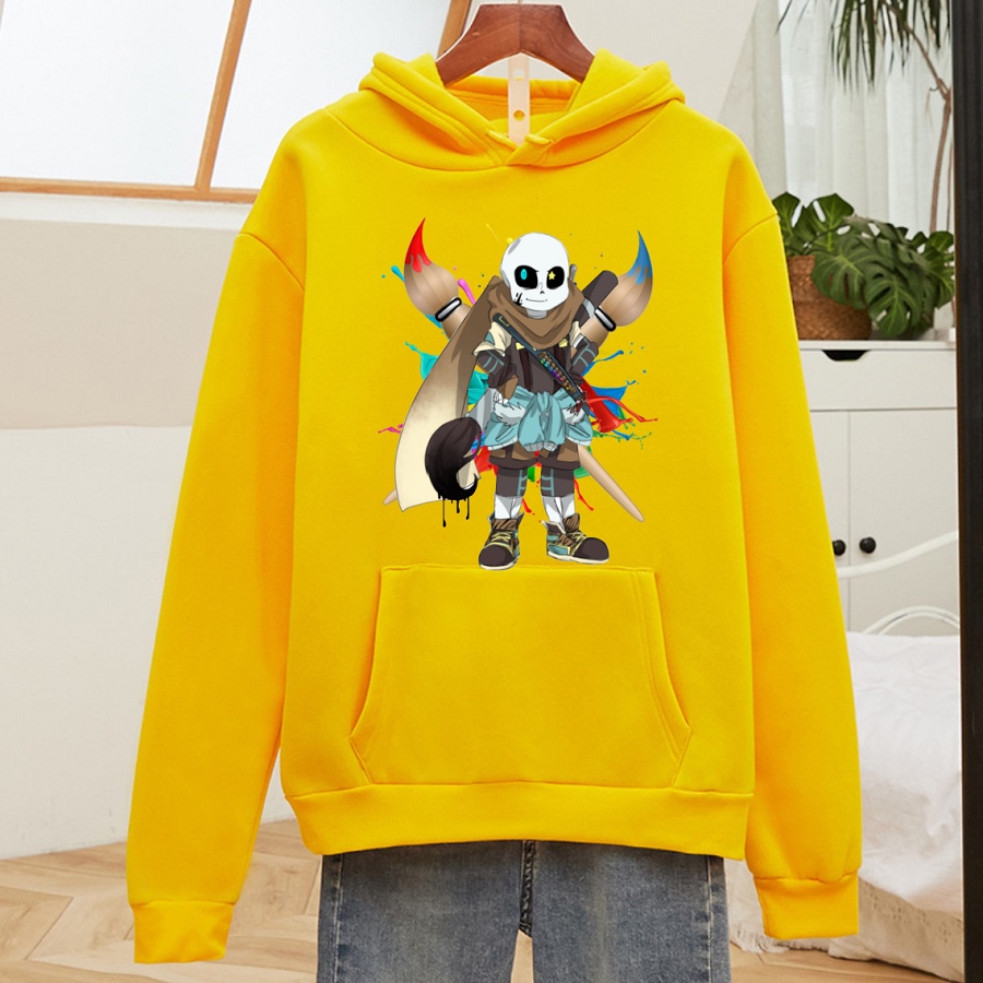 Áo hoodie Sans chất nỉ bông màu vàng cực chất cho bé trai bé gái