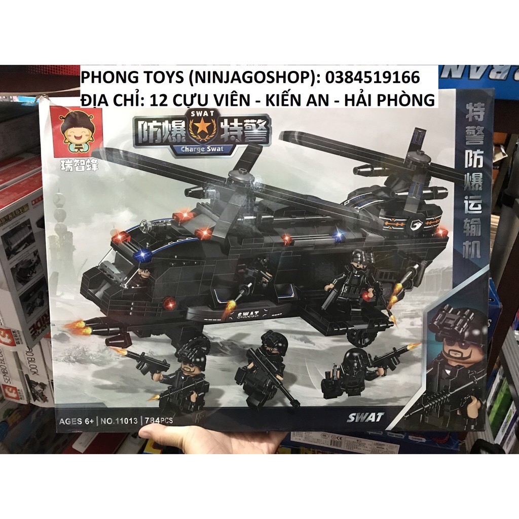 Lắp ráp xếp hình Lego City 11013 : Máy bay trực thăng của cảnh sát SWAT 784 chi tiết