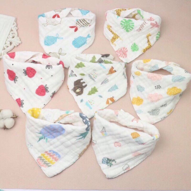 Yếm xô tam giác 6 lớp mềm mại cho bé