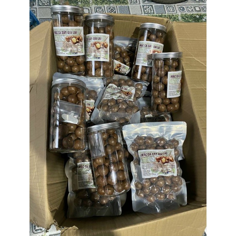 1kg Hạt Macca Sạch Gia Lai, Hạt sấy nứt vỏ hạt to, nhân to sấy chín, nhân nhỏ sấy chín, nhân sống làm sữa hạt