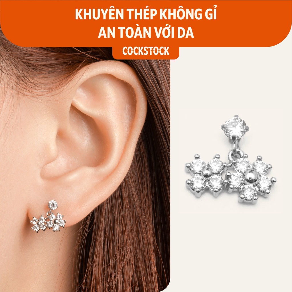 Khuyên tai thả Double Flowers CockStock