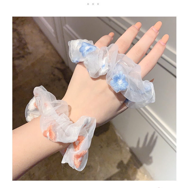 1pc Dây Buộc Tóc Thêu Hoa Xinh Xắn Dành Cho Nữ