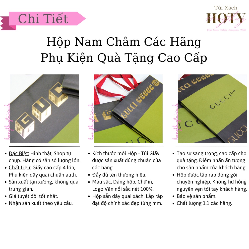 Túi Giấy Các Hãng Gu cci Xanh Lá Chữ Vàng Vip Nguyên Bản Cao Cấp Hàng Có Sẵn