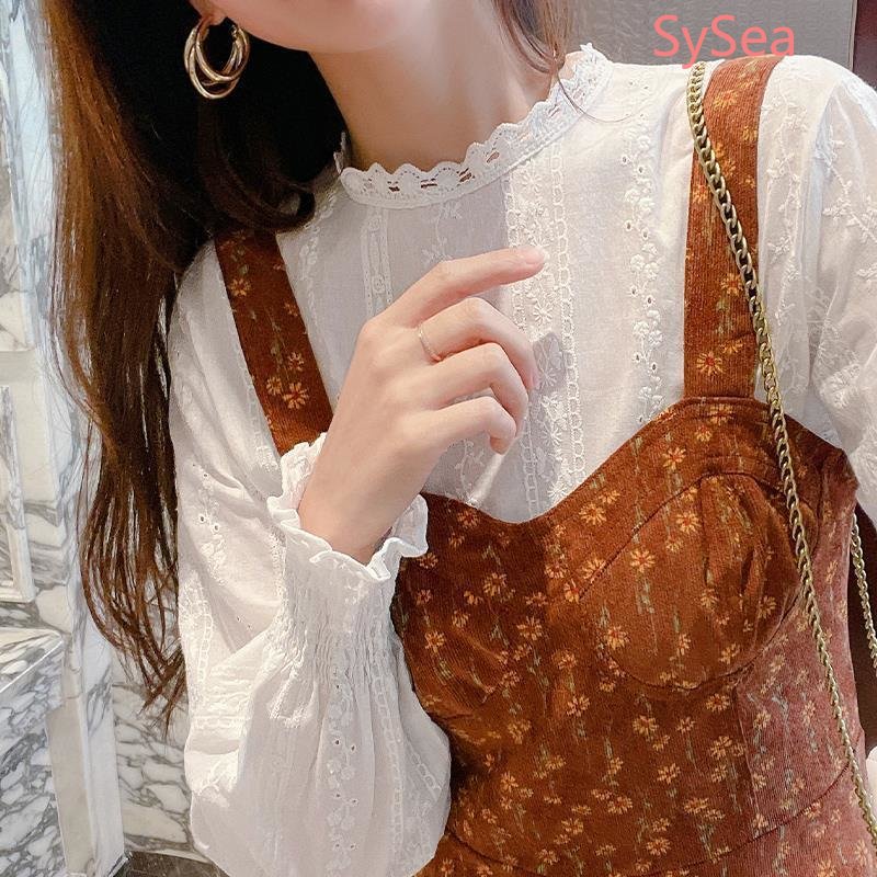 Áo Sơ Mi Phối Ren Plus size Thời Trang Mùa Thu Dành Cho Nữ