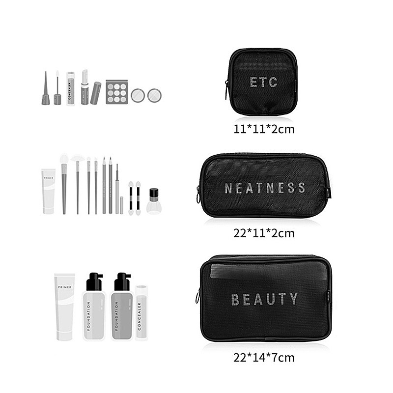 Túi Lưới Đựng Mỹ Phẩm, Đồ Makeup Trang Điểm - Túi Đựng Đồ Cá Nhân Du Lịch Vải Lưới