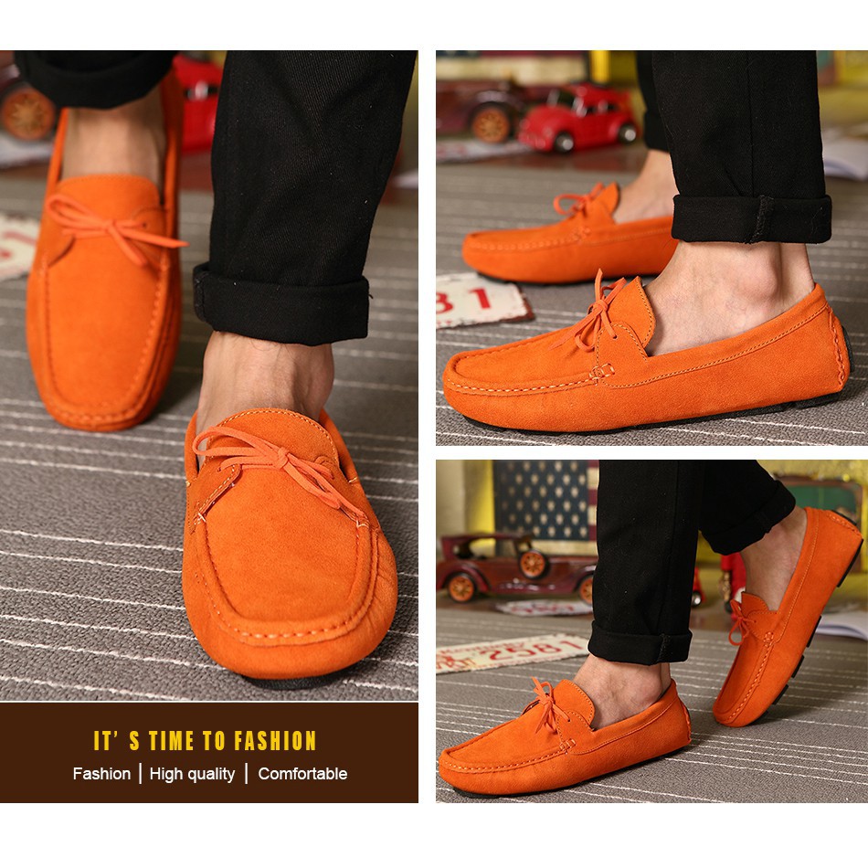 Giày da lộn chất liệu da bò thật thời trang sang trọng lịch lãm cho nam