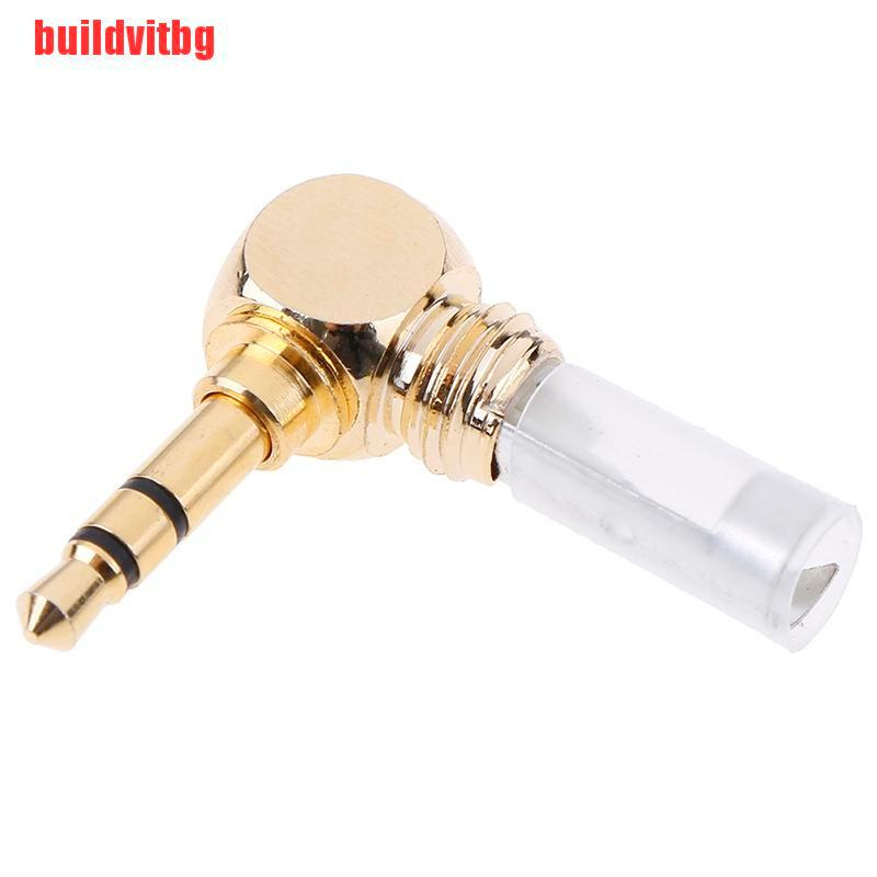 {buildvitbg}3.5mm L-type stereo right angle male plug audio earphone soldering connector GVQ