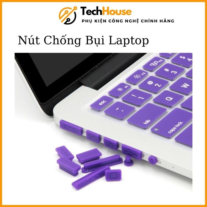 Nút Chống Bụi Laptop Set 13 Nút Silicon Cho Ổ Cắm Laptop, Macbook - Màu Ngẫu Nhiên