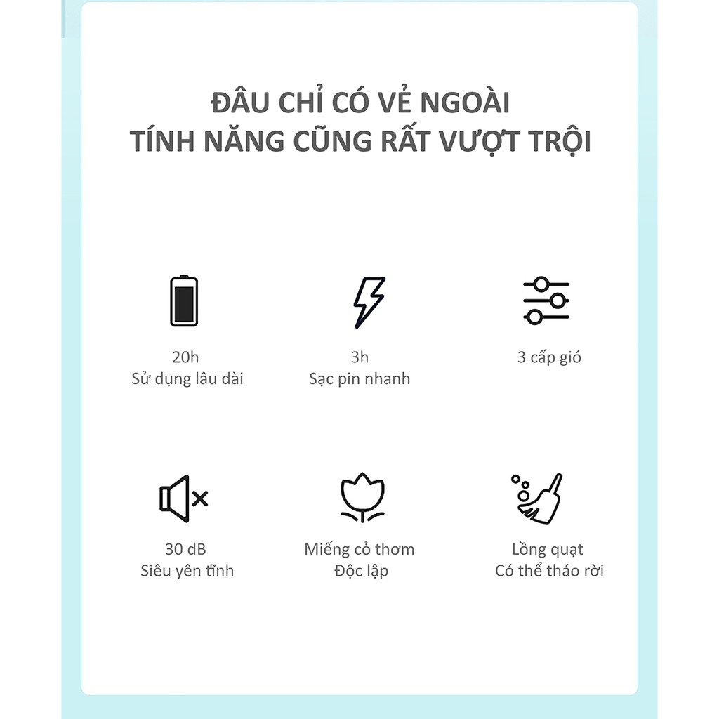 Quạt cầm tay tỏa hương chính hãng JisuLife,không gây ồn, mùi hương nhẹ nhàng, dễ chịu, bảo hành 12 tháng | BigBuy360 - bigbuy360.vn