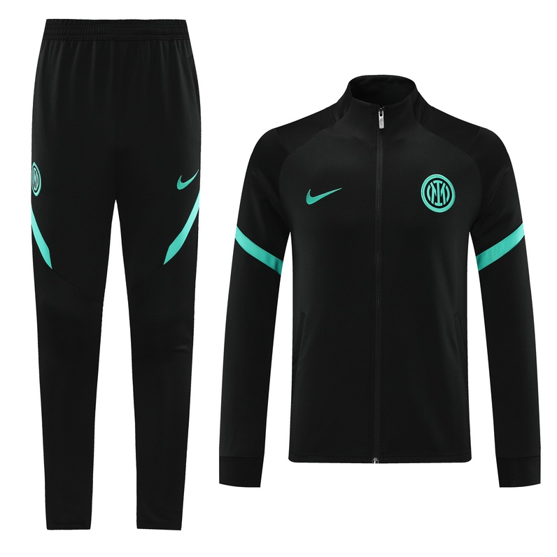 Áo Khoác Bóng Đá Tay Dài Có Khóa Kéo Màu Đen Thời Trang Cho Nam 2021/22 Size S-XXL jFBP