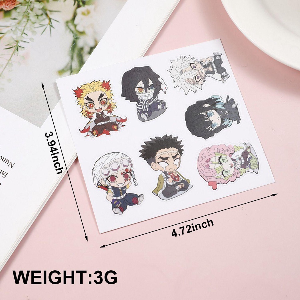 SUSANS 1 Sheet Phone Case Decor Blade Spell Return For Notebook Anime Demon Slayer Gift Sticker Set For Suitcase Marker Waterproof Sticker