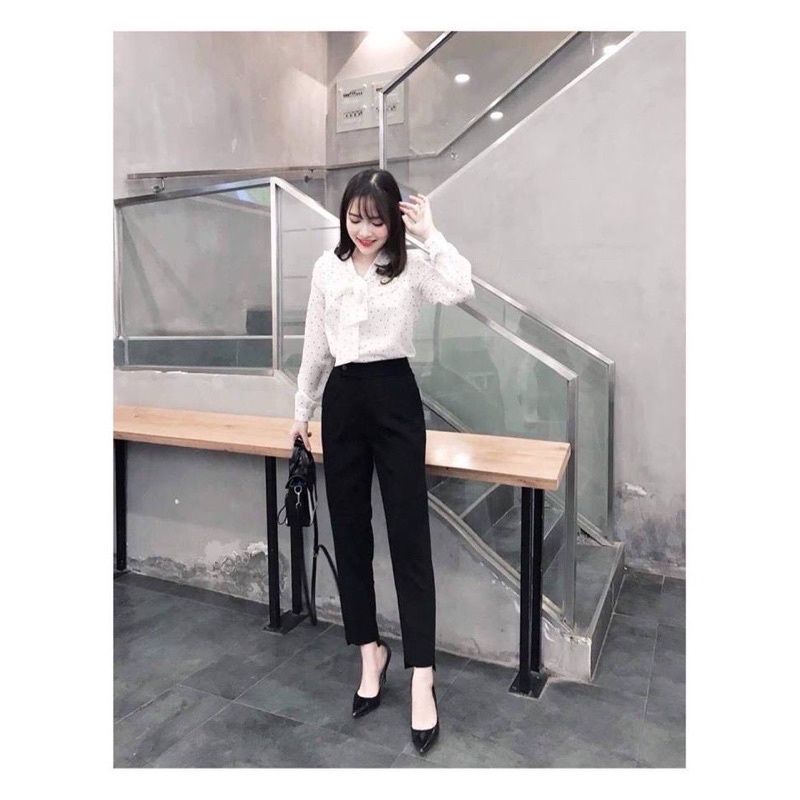 Quần baggy gấu lệch dáng công sở