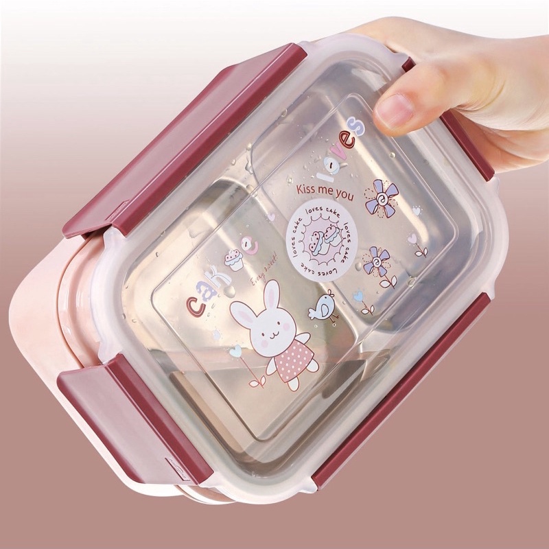CÀ MEN CƠM 2 TẦNG, HỘP ĐỰNG CƠM 2 NGĂN VĂN PHÒNG, HỌC SINH LÕI INOX 304 GIỮ NHIỆT CAO CẤP