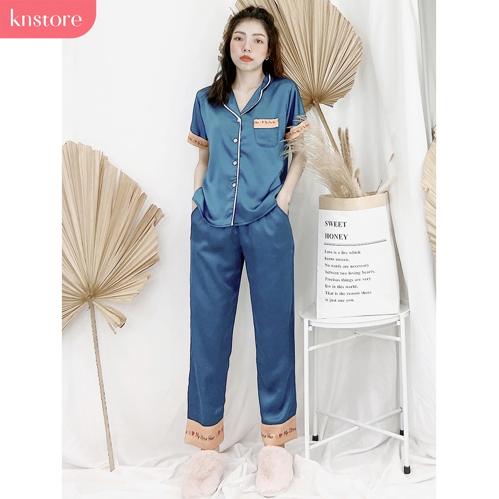 Đồ bộ nữ lụa satin tay ngắn quần dài, pijma lụa cao cấp mát mịn không nhăn ẢNH THẬT CỦA SHOP - Kn Store Việt Nam | BigBuy360 - bigbuy360.vn