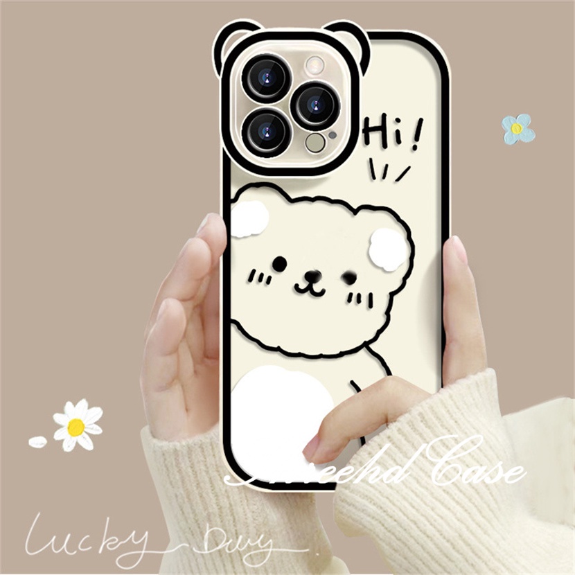 Ốp Điện Thoại Mềm In Hình Gấu Dễ Thương Cho iPhone 14 13 12 11 Pro Max SE2020 X XR Xs Max 7 8 Plus