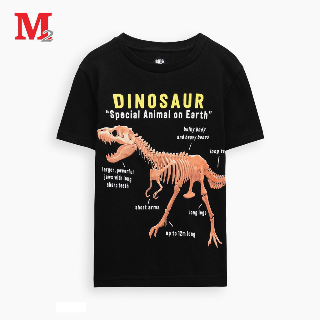 Áo thun bé trai in khủng long Dinosaur đen LHD1552B Thời trang M2