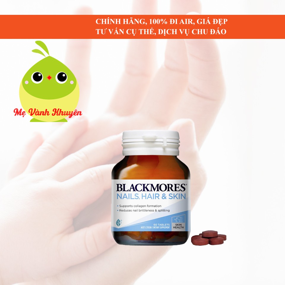 Viên đẹp da tóc móng Blackmores Nails, Hair and Skin, Úc (60v)
